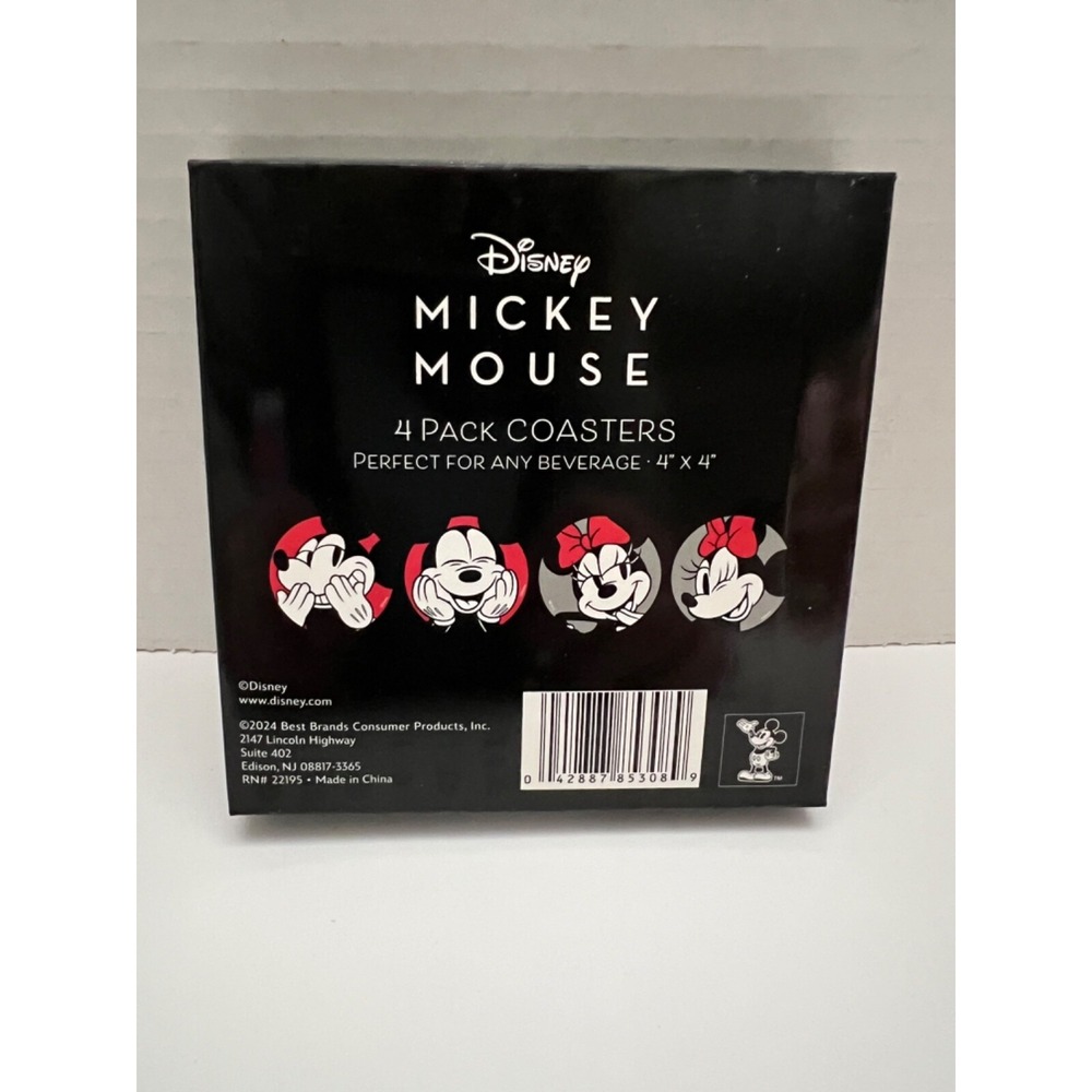 NWT in box Disney Mickey & Minnie Mouse 4 pack‎ of Coasters